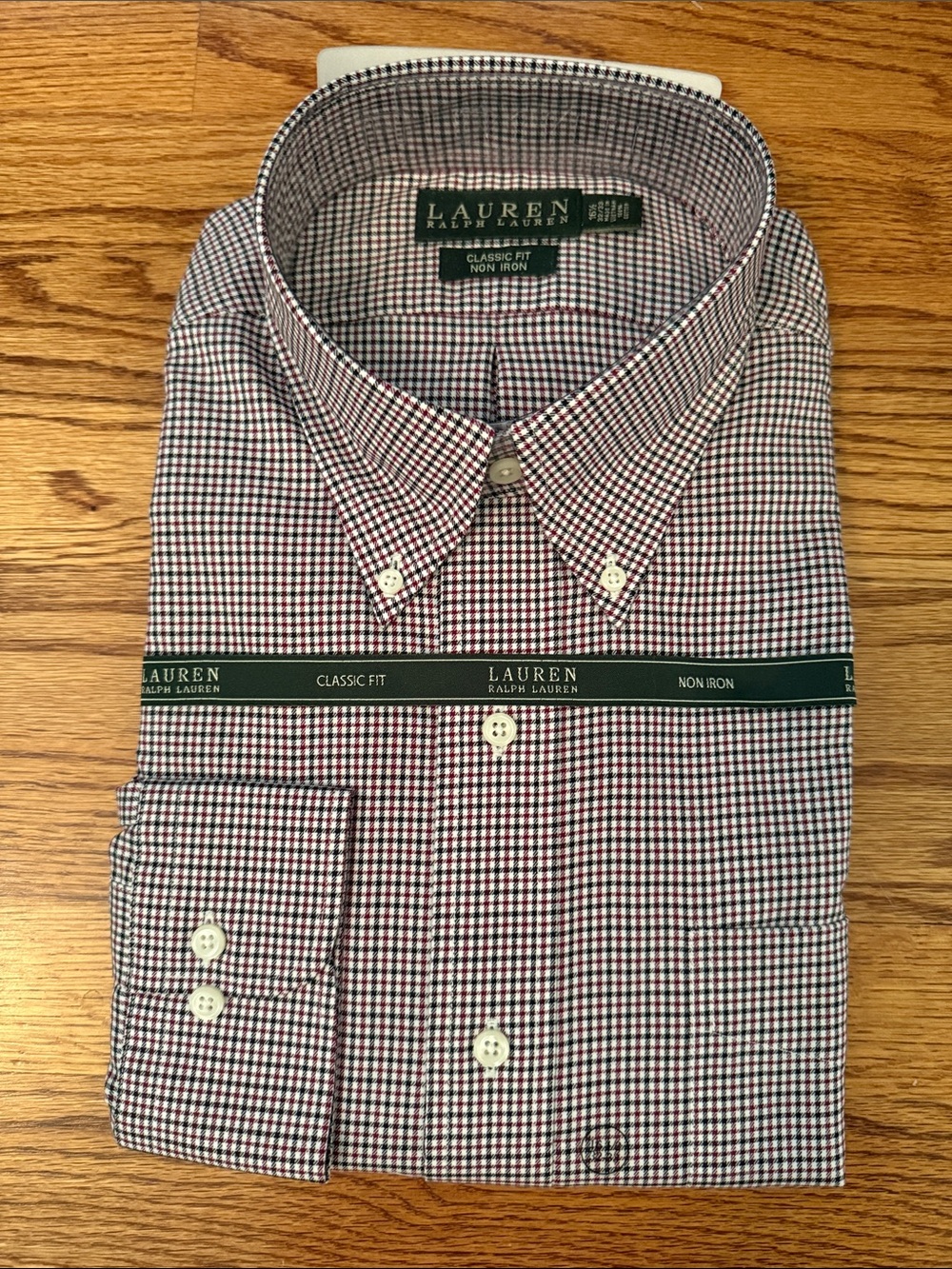 Ralph Lauren Classic Fit Button-Down Red and White Mini Check Shirt